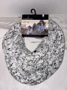 Cuddle Duds BLACK/ GREY STRIPE Infinity Scarf New! - Picture 1 of 4