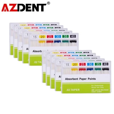 10 X Dental Endo Paper Points Absorbent Root Canal 02 Taper 15#-40# - Image 1 of 4