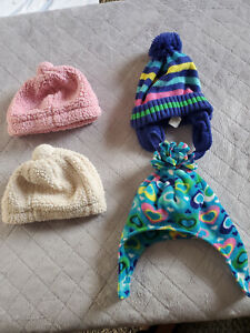 1-2 años y 2-4 años Chicas De Punto POM POM Sombrero del invierno con diseño de corazón