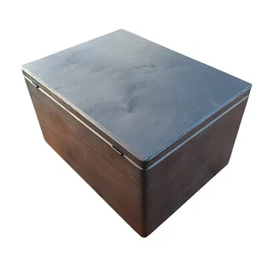 Large Wooden Box/Toy Box Without Handles, Hand Painted in Black Color - Picture 1 of 5