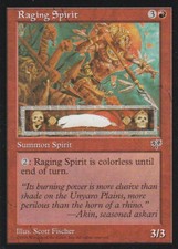 MTG Magic the Gathering 4x Raging Spirit Mirage Red Creature Near Mint Condition