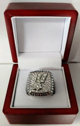 Tim Duncan - 2003 San Antonio Spurs Championship Ring With Wooden Display Box Cover