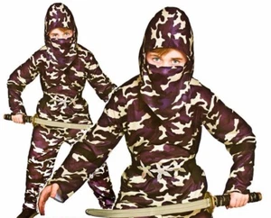 Niño NINJA DELTA FORCE Artes Marciales Camuflaje Elegante Vestido Disfraz Halloween - Imagen 1 de 6