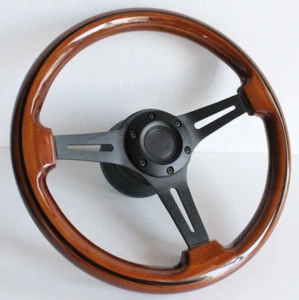 Steering Wheel wood fits for Mercedes Benz W123 W124 R107 W201 Used 14inch 78-91 - Picture 1 of 13