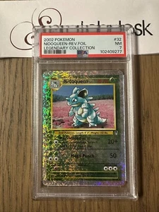 PSA 7 - Pokemon NIDOQUEEN 32/110 Reverse Holo - LEGENDARY COLLECTION - Fireworks - Picture 1 of 2