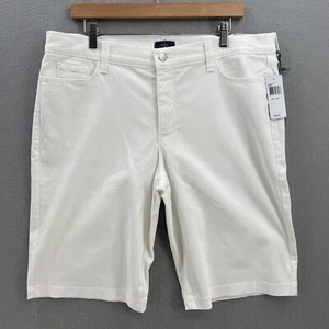 NYDJ Womens Jean Bermuda Shorts Petite Size 16P Optic White Lift Tuck NWT 12" in - Picture 1 of 11