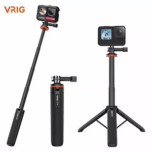 VRIG TP-08 Portable Selfie Stick Handheld Tripod Stand for GoPro 12 11 10 9 DJI - Picture 1 of 10