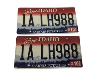 Vintage Matched Pair Famous Potatoes Idaho 2006 License plates 1A LH988 # - Picture 1 of 7