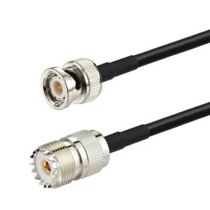 8 inch RF UHF SO-239 Female to BNC Male Plug Adapter jumper Pigtail Cable RG58 - Picture 1 of 6