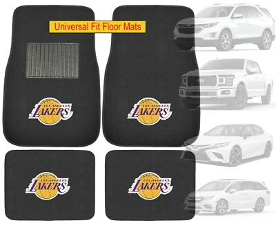 4PC NBA Los Angeles Lakers Car Truck Black All Weather Carpet Floor Mats Set - Изображение 1 из 4