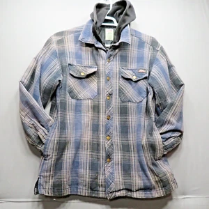 DICKIES INSULATED QUILTED FULL ZIP SNAP BUTTON /HOODIE PLAID WORK JACKET MEN'S L - Picture 1 of 15