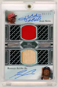 2022 Topps Sterling JUAN SOTO RONALD ACUNA JR Dual Auto Jesey Bat Relic #d/15 - Picture 1 of 2