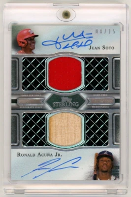 2022 Topps Sterling JUAN SOTO RONALD ACUNA JR Dual Auto Jesey Bat Relic #d/15 - Image 1 of 2