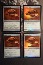 4 Foil Cranial Plating - Fifth Dawn - 3 NM, 1 LP - 5th MtG Magic