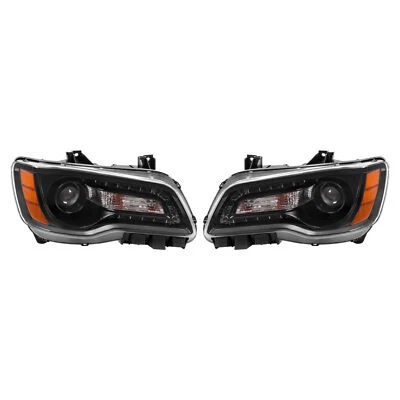 Par de 2 faros proyectores LED DRL para Chrysler 300 2011-2023 2015 con bombillas Foto 1 de 4