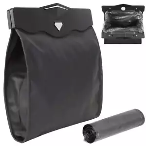 Waterproof Portable Car Trash Can Garbage Bin Bag Organizer for Vehicles Black - Picture 1 of 14