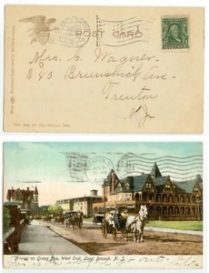 1906 Long Branch New Jersey magnificent West End hotels -Ocean Grove flag cancel - Picture 1 of 1
