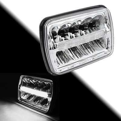 7X6" CHROME LED HID Light Bulbs Clear Sealed Beam Headlamp Headlight  - Image 1 of 4