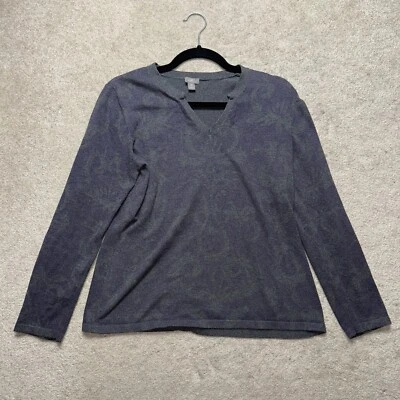 J Jill Gray Paisley Faded Sweater Womens Stretch MP Petite Pullover - Image 1 of 4