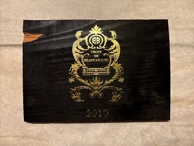 1 Rare Wine Wood Panel Croix De Beaucaillou Vintage CRATE BOX SIDE 1/25 1152 - Image 1 of 2