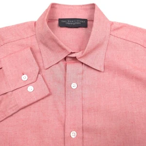 $108 Bloomingdales Solid Brick Red Brushed Flannel Shirt Mens Size 2XL - Picture 1 of 10
