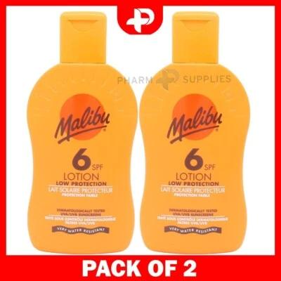 Malibu Low Protection Water Resistant Vitamin E SPF 6 Sonnenschutzlotion 2 Packungen