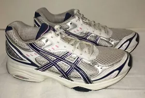Asics Women's Gel Express 2 Size 8.5 SN861 White Blue Running Shoes Sneakers EUC - Picture 1 of 12