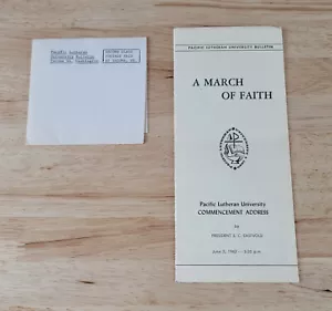 Vtg Pacific Lutheran University COMMENCEMENT ADDRESS June 3, 1962 S.C. Eastvold - Picture 1 of 5