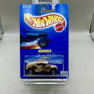 Hot Wheels 1991 Hummer #188 Camo Military Truck — Blue Card • 1:64 • Sealed - Image 1 of 2