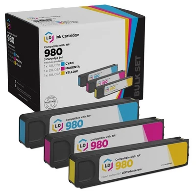 LD Reman repuesto para HP 980 3pk D8J07A D8J08A D8J09A MFP X585 X555 Foto 1 de 4