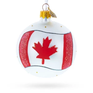 Flag of Canada Glass Ball Ornament 3.25 Inches - Picture 1 of 5