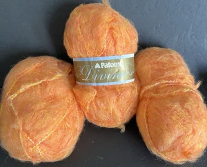 PATON DIVINE Yarn 3 SKEINS Orangina 6605 Haloed Mohair - Picture 1 of 4