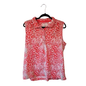 EP PRO Tour Tech Damen Koralle Animal Print Golf Polo Tank Größe XL - Bild 1 von 5