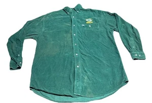 Vintage Green Bay Packers Lee Sport Button Down Corduroy Shirt Mens L-SPOTTED - Picture 1 of 12
