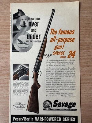 Anuncio impreso de rifles de caza Savage 1954 vintage Foto 1 de 4