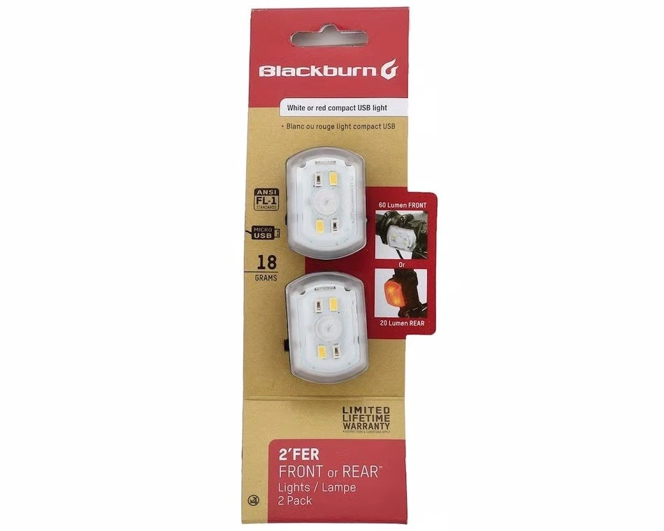 Blackburn 2'Fer Front or Rear USB Bicycle Light 2-Pack New - Image 1 of 1