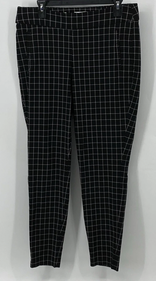 Pantalones ajustados a cuadros negros blancos elásticos talla grande bolsillos de imitación Elle Foto 1 de 4