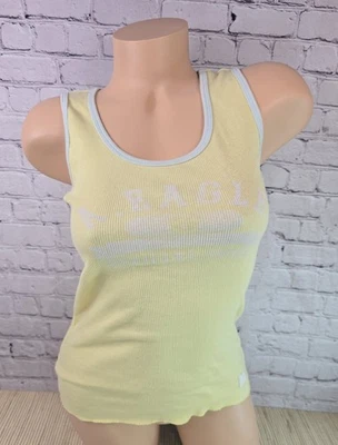 Y2K American Eagle S Vintage Yellow Blue White Tank Top Graphic Small 6 Issue - Image 1 of 4