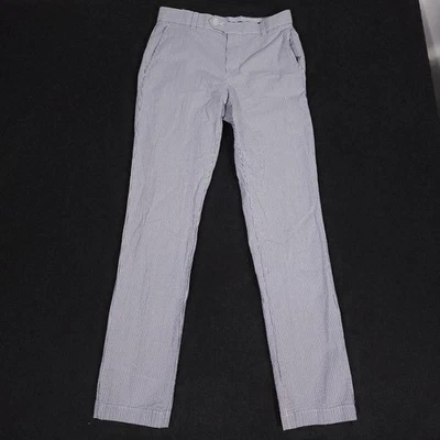 Pantalones Brooks Brothers Seersucker Para Hombre 30/34 Calce Ajustado Azul Rayas Chino Preppy Foto 1 de 4