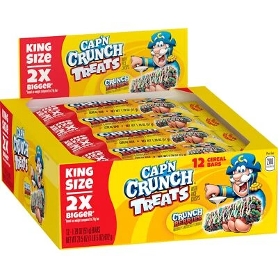 Cap'n Crunch Quaker King Size Treat Bars, Crunch Berry Flavor, 12 Count - Image 1 of 4