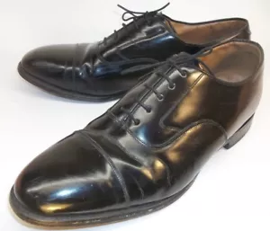 Scarpe da uomo Johnston Murphy Oxford US 12 D in pelle nera punta con cappuccio in pizzo Messico 5605 - Foto 1 di 11