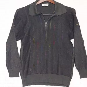 Marcello Herren Pullover gestreift Wollmischung schwarz Größe M Made in Italy siehe Bilder - Bild 1 von 5