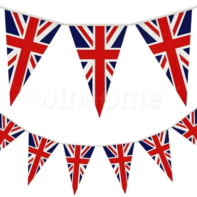 45cm Giant Union Jack Flags Coronation Bunting Queen Platinum Jubilee Decoration - Image 1 of 4