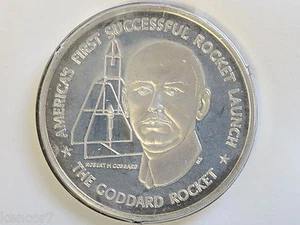 The Goddard Rocket Silver Medal Franklin Mint D8253 - Picture 1 of 2