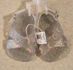 Old Navy Baby Girls 0-3 MONTHS Cross Strap Jelly Sandals CLEAR RAINBOW #42723 - Picture 1 of 5