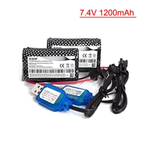 2 pz 7,4 V 1200mAh Batteria agli ioni di litio di ricambio per telecomando auto Huina 1575 - Foto 1 di 7