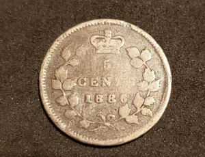 1886 Canada Silver Five Cents - Picture 1 of 2