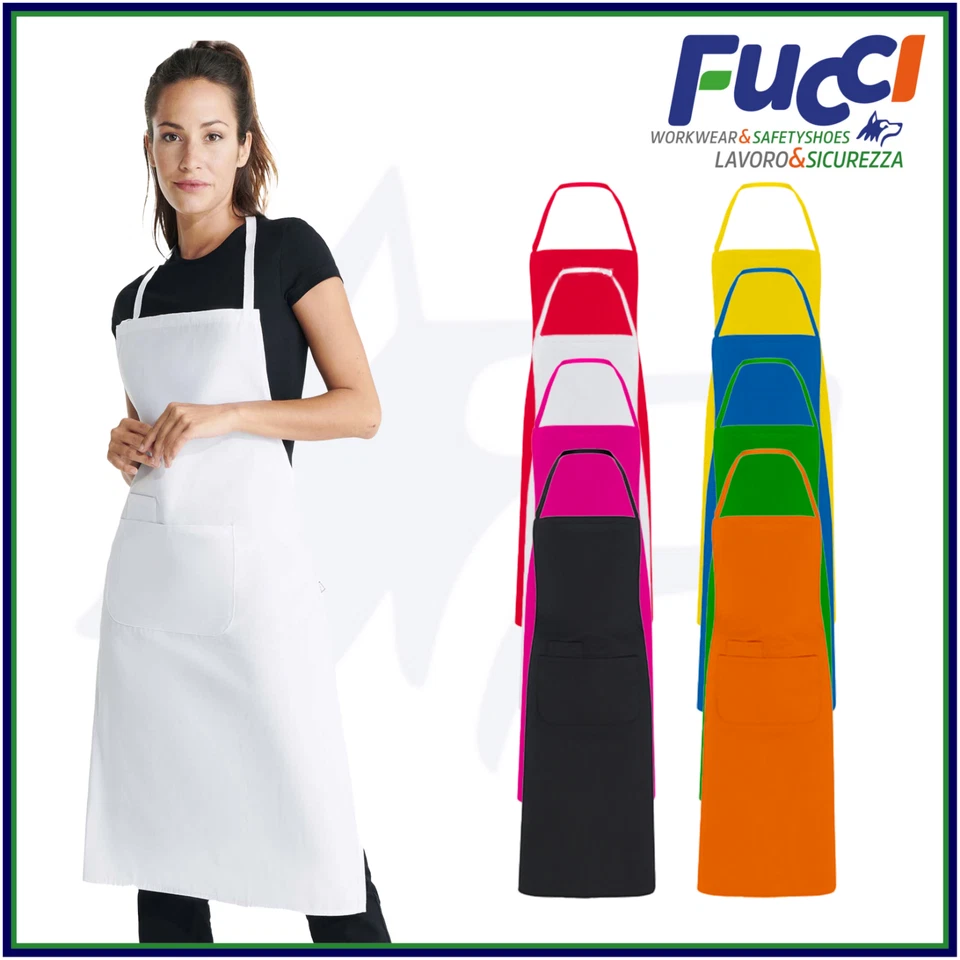 GREMBIULE PETTORINA DA CUCINA UOMO DONNA BAR CHEF COOKING BARBECUE CON TASCHE