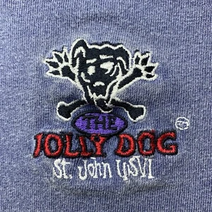 Vintage US Virgin Islands T Shirt Jolly Dog Embroidered 2XL Faded RARE - Picture 1 of 14