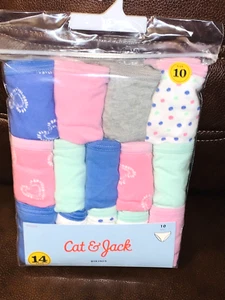 New 14 pack Size 10 GIRLS BIKINI CAT & JACK UNDERWEAR 75-83 pounds Cotton Pink - Picture 1 of 3